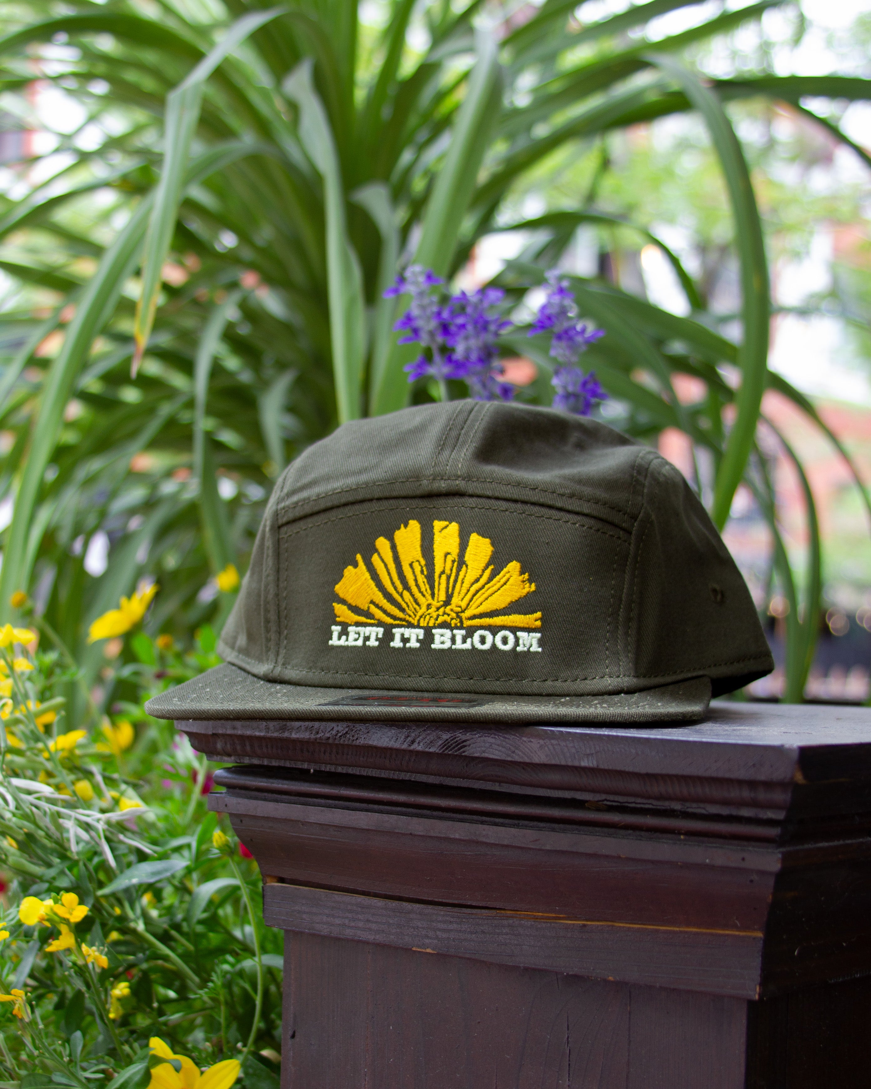 LET IT BLOOM 5 Panel Camper Hat