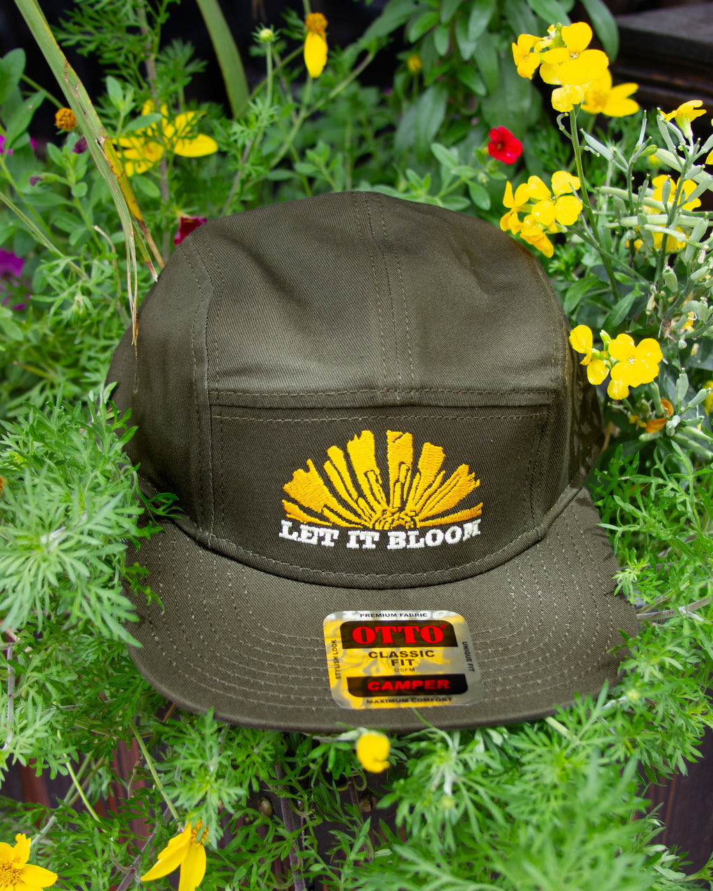 LET IT BLOOM 5 Panel Camper Hat